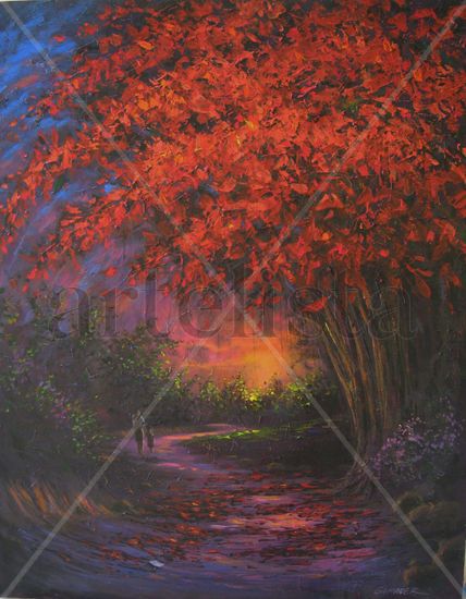 Cae la tarde Acrylic Canvas Landscaping