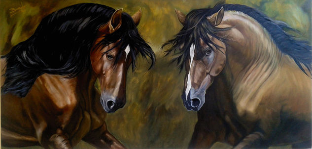 caballos de trocha colombiana Oil Canvas Animals