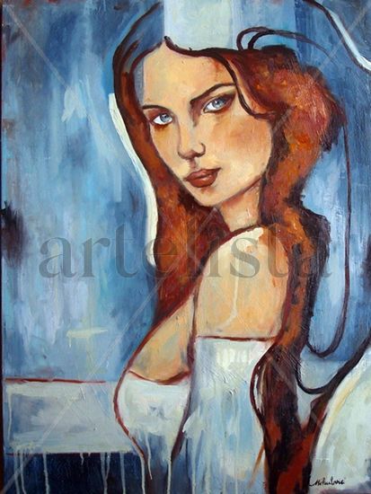 Whatching you Oil Canvas Figure Painting