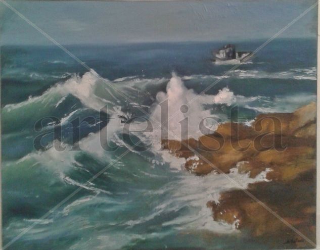 Olas marinas Oil Canvas Marine Painting