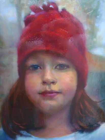 Gorro Rojo Oil Panel Portrait