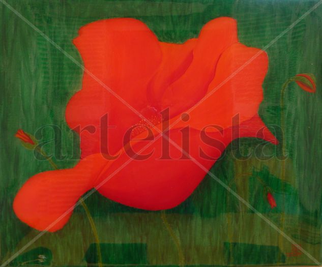 Amapolas 6 Acrylic Canvas Floral Painting