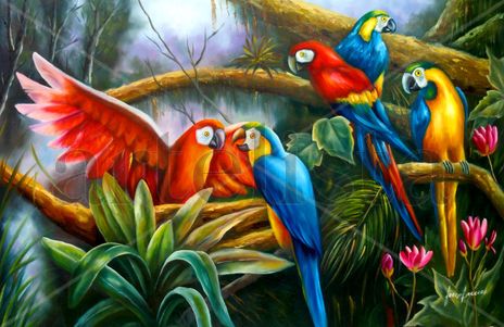 Papagayos  del trópico