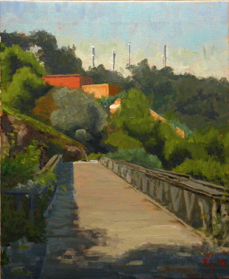 El pont de mühlberg Óleo Lienzo Paisaje