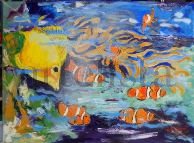 peces payaso Oil Canvas Animals