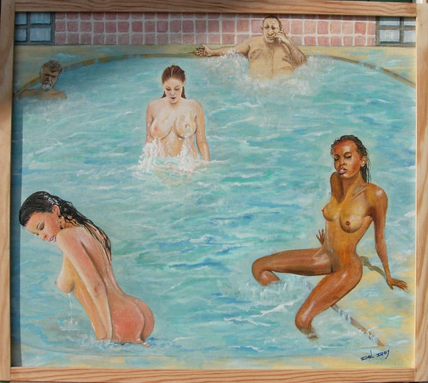 Jacuzi Oil Panel Nude Paintings