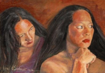 mujeres taitianas Oil Canvas Figure Painting