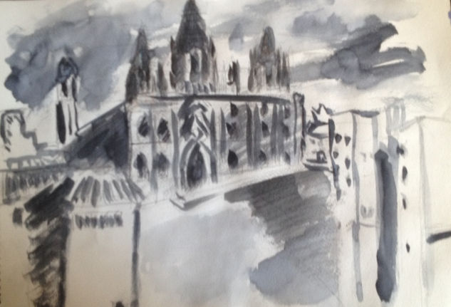 Paisaje urbano/catedral BCN/2003 Watercolour Paper Landscaping