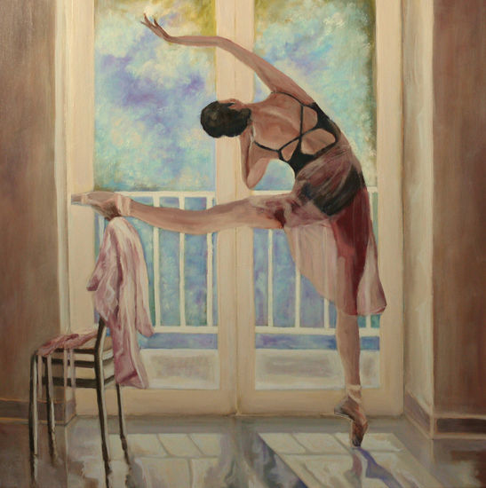 BAILARINA EN EL BALCON Óleo Lienzo Figura