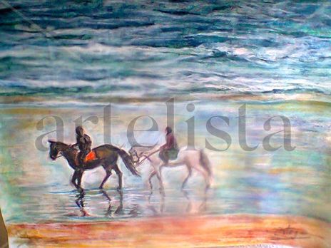 Jinetes  por la  playa