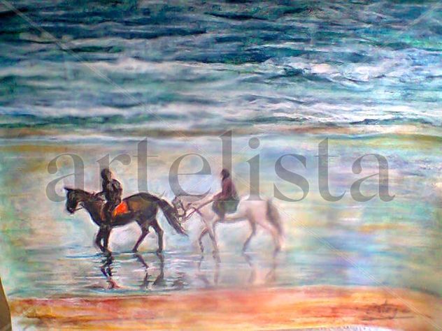 jinetes  por la  playa