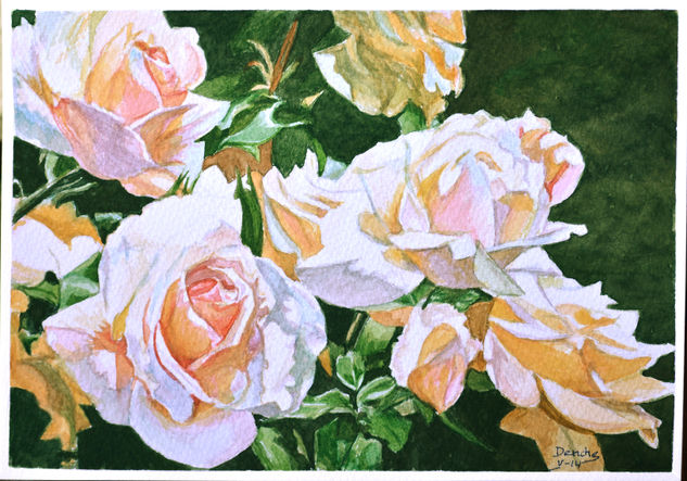 Rosas Watercolour Card Floral Painting