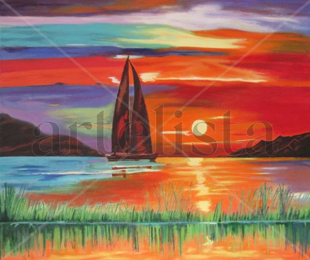Puesta de sol Oil Canvas Landscaping