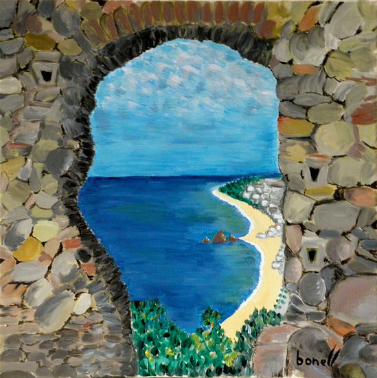 VISTA DESDE CASTELL BLANES Acrylic Canvas Landscaping