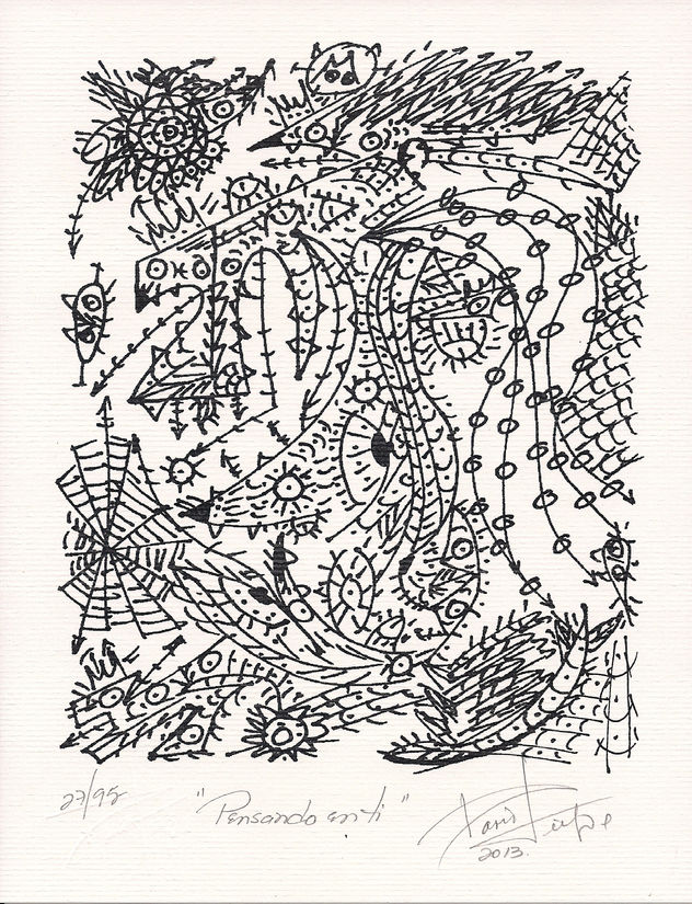 PENSANDO EN TI (litografia)