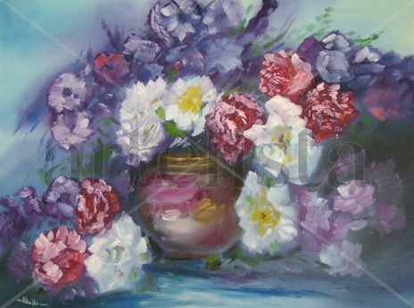 Blue flower pot