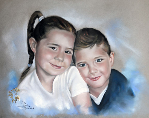 Retrato al pastel de niños Pastel Paper Portrait