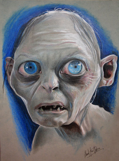 Gollum Pencil (coloured) Paper Portrait