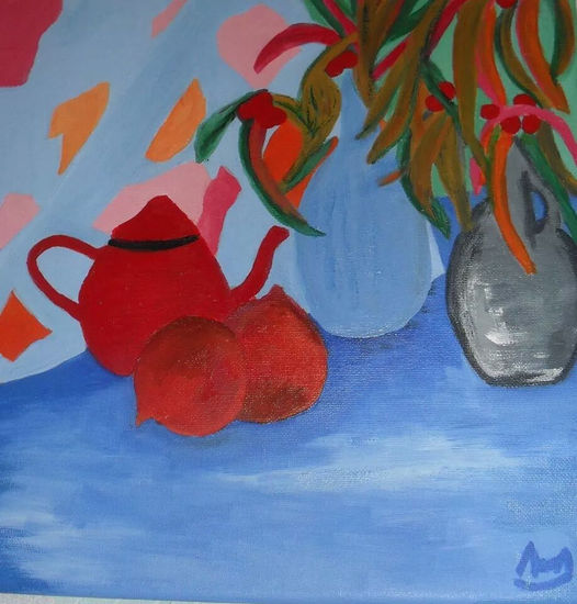 BODEGON AZUL Oil Canvas Still Life Paintings