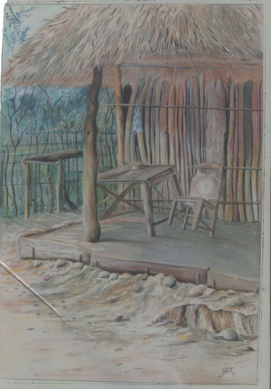 cocina campesina Óleo Lienzo Paisaje