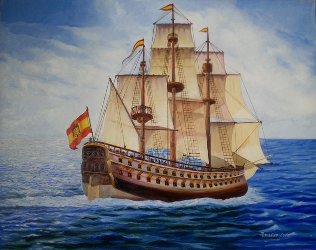 Barco velero. Oil Canvas Marine Painting