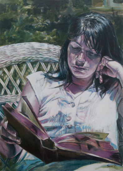 Yadira Leyendo Acrylic Panel Portrait