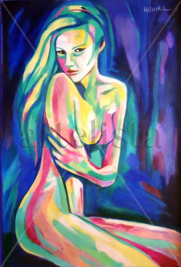 Purple curtain Acrylic Canvas Nude Paintings