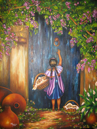 GIRLSELLING TORTILLAS Oil Canvas Others