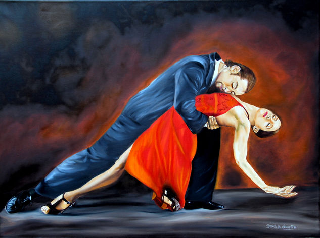 Abrazo de tango Oil Canvas Figure Painting