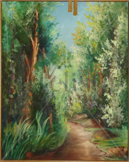 entre la foresta Oil Canvas Landscaping