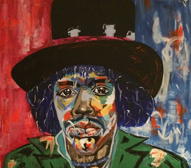 Homenaje a Jimi Hendrix Acrylic Canvas Portrait