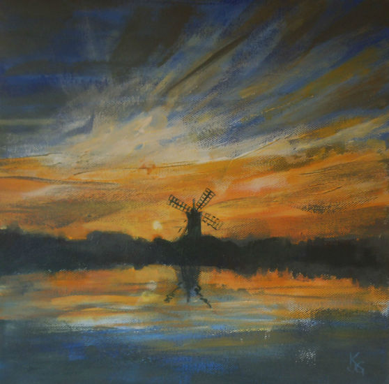 windmill, norfolk broads Acrylic Canvas Landscaping