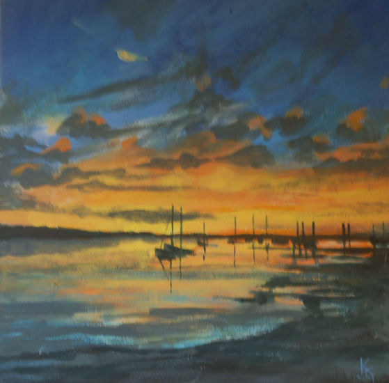 blakeney boats Acrylic Canvas Marine Painting