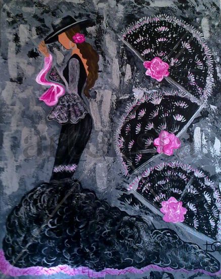 TRIANA Mixed media Canvas Figure Painting