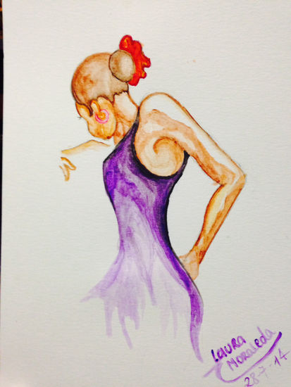 Expresión Watercolour Card Figure Painting