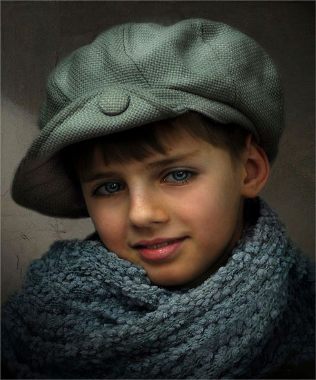 La niña de la gorra Oil Canvas Portrait