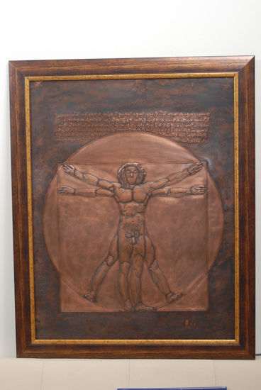 El hombre de Vitruvio Bronce Figurativa