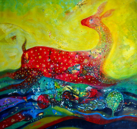 Golden Dream Acrylic Canvas Animals