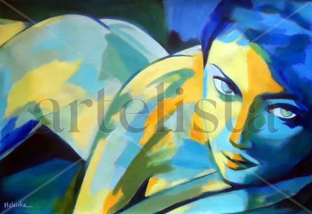 In repose Acrylic Canvas Nude Paintings