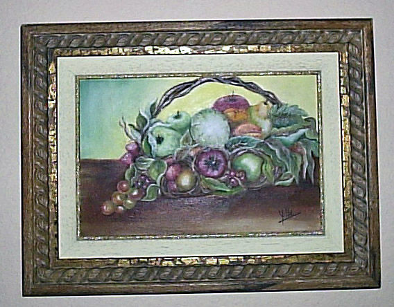 CESTA DE FRUTAS Oil Canvas Still Life Paintings