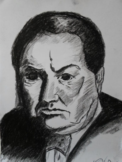 retrato de estudio, año 2004, constitución, chile. Charcoal