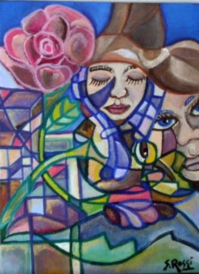 Una Rosa Tudor en mi Jardín. Acrylic Canvas Others