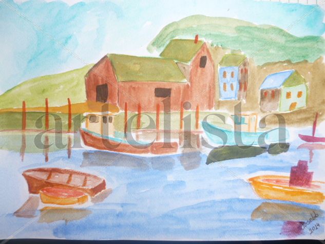 BARCO4 Watercolour Card Marine Painting