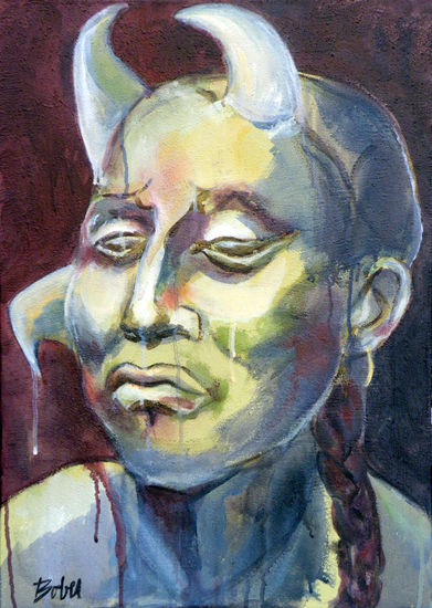 Balaam Media Mixta Lienzo Retrato