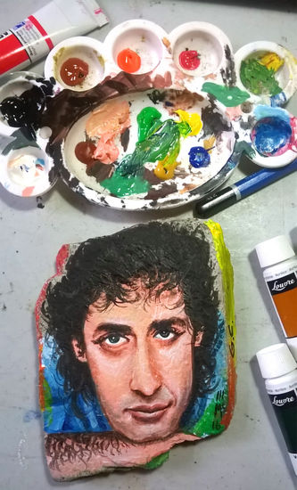 Gustavo Cerati, pedrada artistica Acrílico Otros Retrato