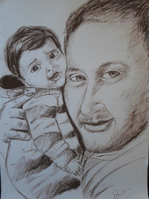 Pedrito y su padre manu, año 2015 , constitucion, chile.