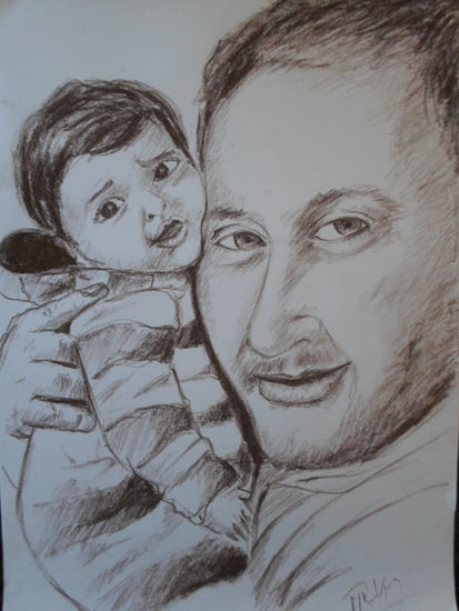 Pedrito y su padre manu, año 2015 , constitucion, chile. Sanguine