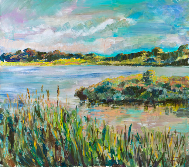 The Pond Oil Canvas Landscaping