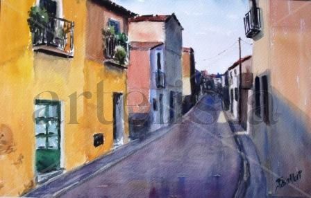 Calle en Horta (Barcelona) Watercolour Paper Landscaping