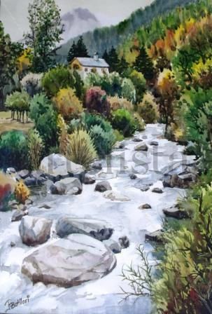 Rio de montaña Watercolour Paper Landscaping